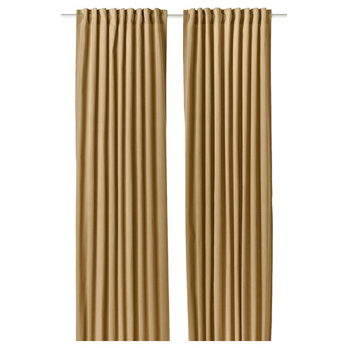 SANELA Curtains, 1 pair, beige-yellow, 140x300 cm