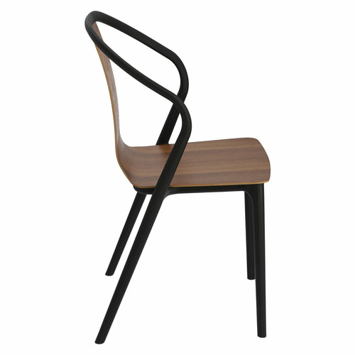 Chair Bella, black/walnut