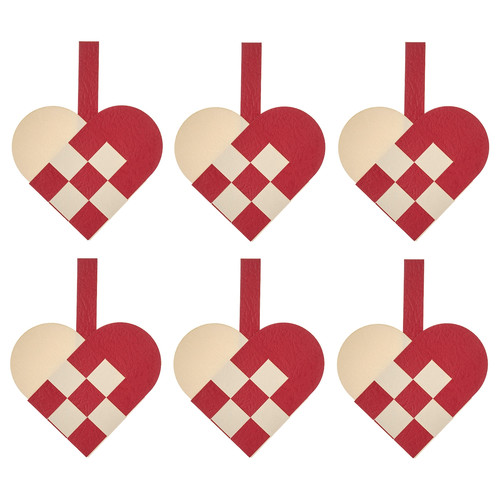 VINTERFINT Tree ornament, heart-shaped red/white