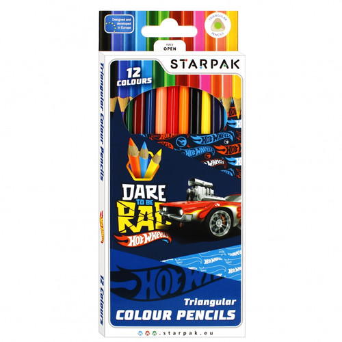 Starpak Colour Pencils 12 Colours Hot Wheels