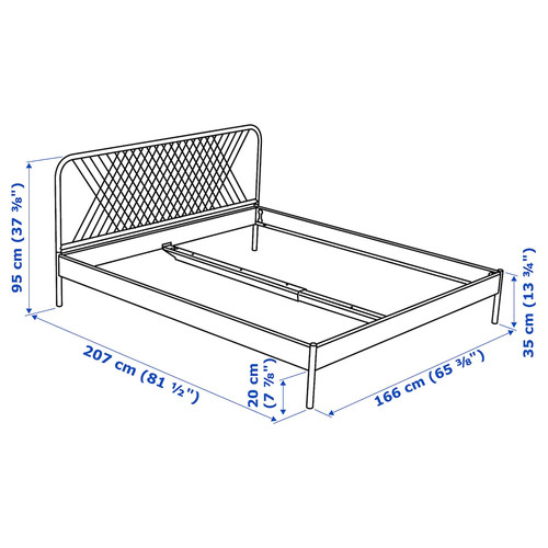 NESTTUN Bed frame, white, 160x200 cm