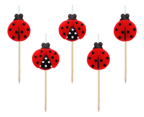 Candles Pickers Set of 5pcs Ladybug