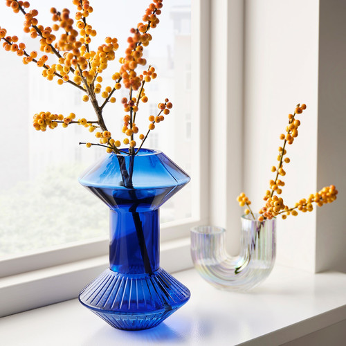 KRYPOXBÄR Vase, blue, 24 cm