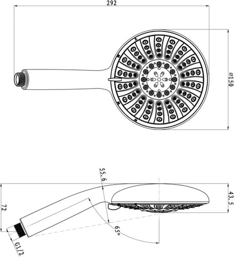 GoodHome Shower Head Imedla 5-spray, chrome