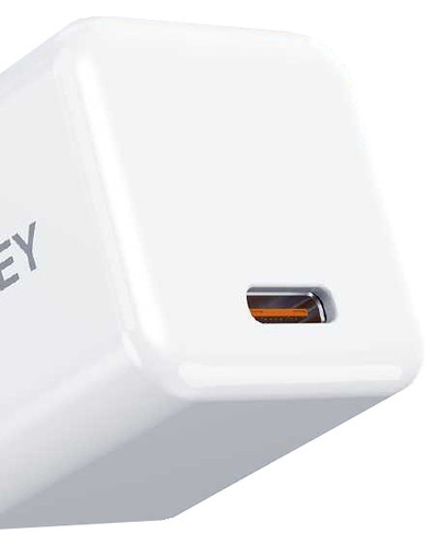 Aukey Mini Wall Charger EU Charger PA-F5 OEM 1xUSB-C 20W PD, white