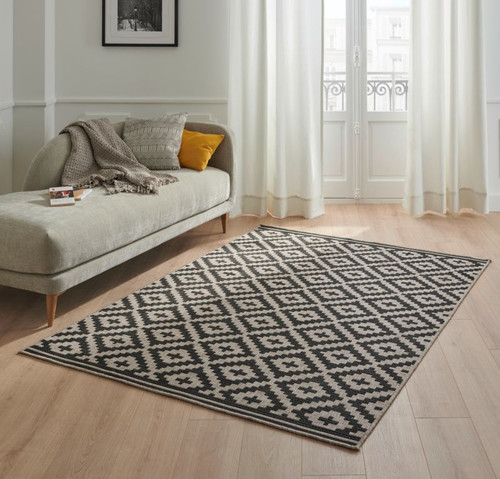 Rug Flox 150 x 200 cm, patterned/anthracite