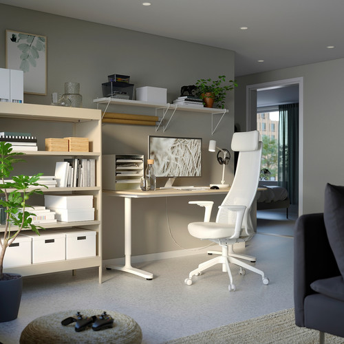 JÄRVFJÄLLET Office chair with armrests, Grann white