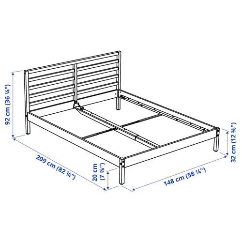 TARVA Bed frame, white stained/Luröy, 140x200 cm