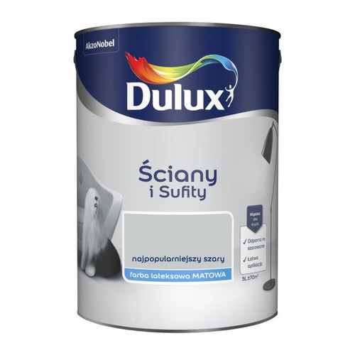 Dulux Walls & Ceilings Matt Latex Paint 5l popular grey