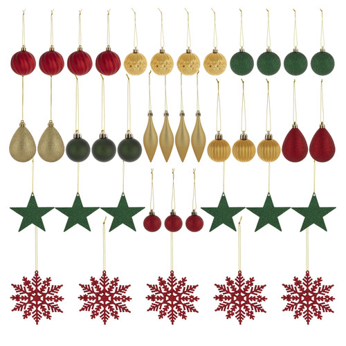 Christmas Baubles Set Classic 40pcs