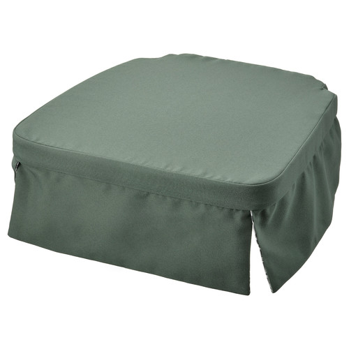 DVÄRGDUNÖRT Chair pad, green/white, 42/35x42x4 cm