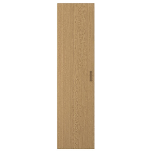 TONSTAD Door with hinges, oak veneer, 50x195 cm