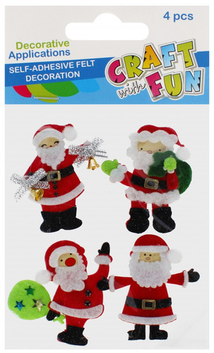 Craft Christmas Self-Adhesive Decoration Set Santa 4pcs