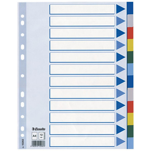 Esselte Plastic Divider A4 12 Sheets