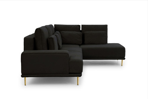 Corner Sofa-Bed Right Nicole L Salvador 19 Agmamito/black, gold legs