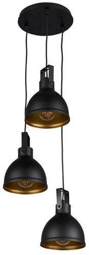 Pendant Lamp Mars 3x E27, black/gold