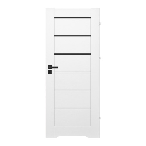 Internal Door Toreno 80, undercut, right, white, black glazing