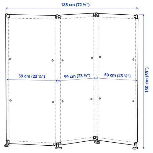 YTTERSKÄR Privacy screen, outdoor, grey, 185x150 cm