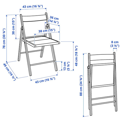 NORDEN / FRÖSVI Table and 4 chairs, white/Knisa light grey, 26/89/152 cm