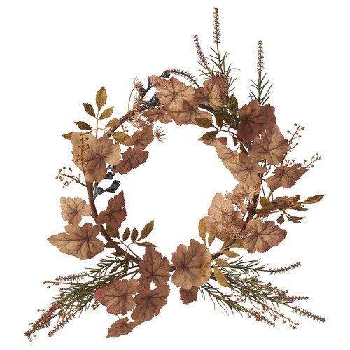 SMYCKA Artificial wreath, indoor/outdoor/dried brown, 45 cm