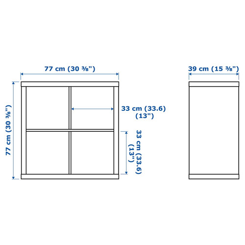 KALLAX Shelving unit, white stained oak effect, 77x77 cm