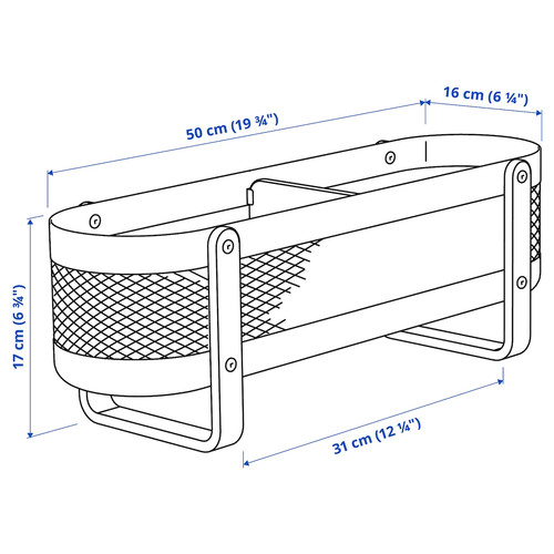 RISATORP Desk organiser, white, 50x16x17 cm