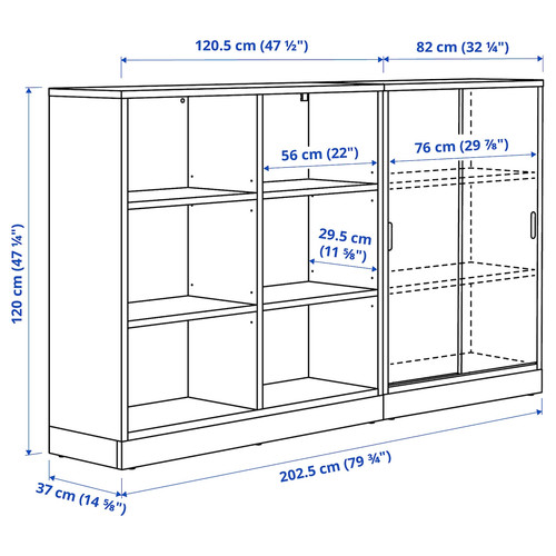 TONSTAD Storage combination, oak veneer, 202x120 cm