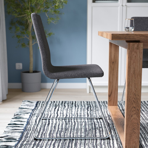 LILLÅNÄS Chair, chrome-plated/Gunnared dark grey