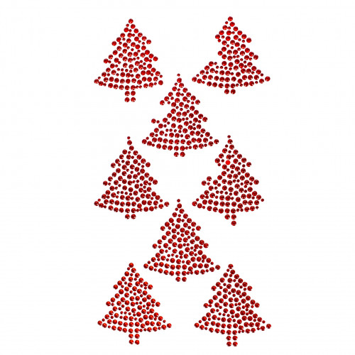 Christmas Crystal Stickers Christmas Trees 8pcs