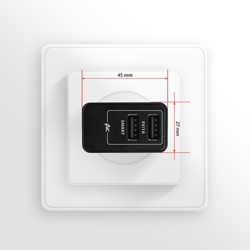 AXAGON Smart Wall Charger EU Plug 2x 5V-2.2A + 1A ACU-DS16