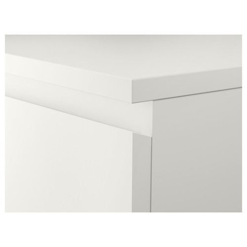 MALM Chest of 6 drawers, white, mirror glass, 40x123 cm