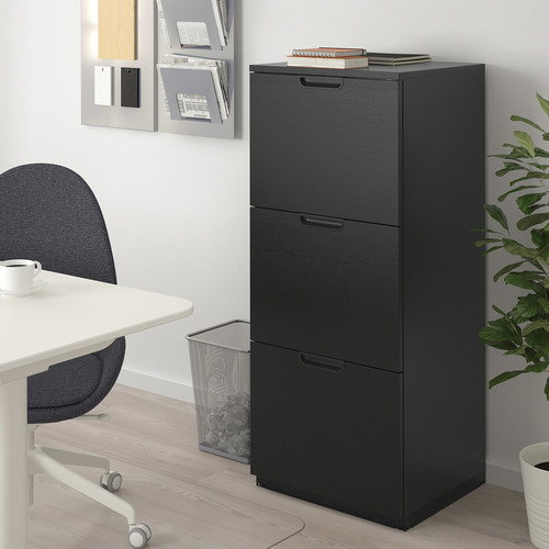 GALANT File cabinet, black stained ash veneer, 51x120 cm