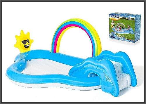 Bestway Inflatable Pool with Slide Rainbow 257x145x91cm 2+