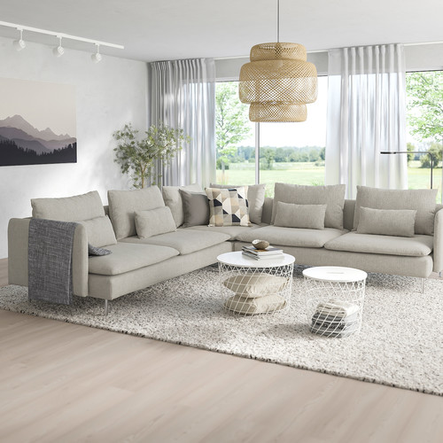 SÖDERHAMN Corner sofa, 6-seat, Viarp beige/brown