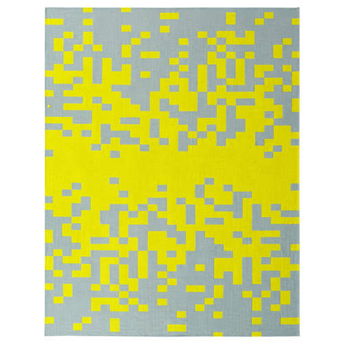 BRÄNNBOLL Throw, pale blue/bright yellow, 130x170 cm