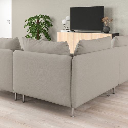 SÖDERHAMN Corner sofa, 6-seat, Fridtuna light beige