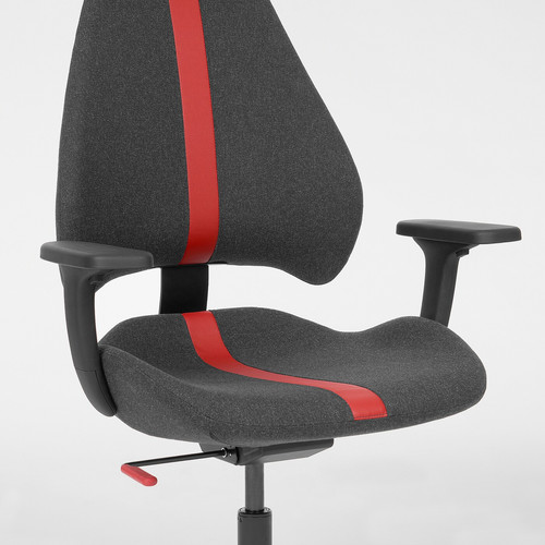 UPPSPEL / GRUPPSPEL Desk, chair and drawer unit, black/grey, 180x80 cm