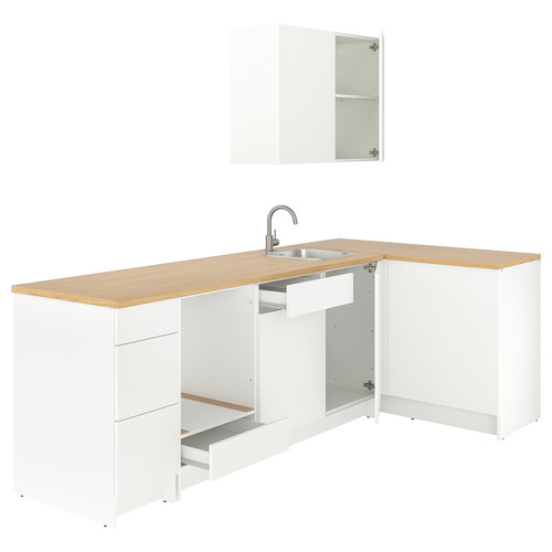 KNOXHULT Corner kitchen, white, 283x122x220 cm