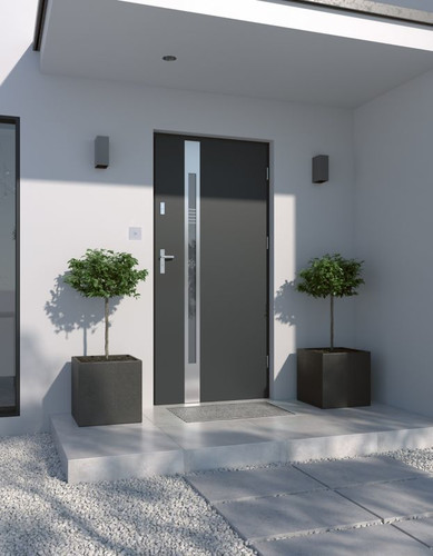 Steel External Door Auriga Slim 90, right, anthracite