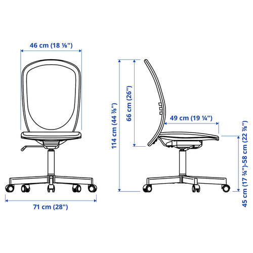 TROTTEN / FLINTAN Desk and storage combination, and swivel chair white/beige