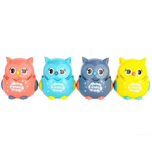 Press & Go Toy Happy Owl 7cm, 1pc, assorted colours, 3+