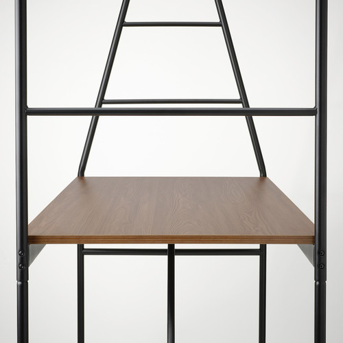 HÅVERUD Table with storage ladder, black