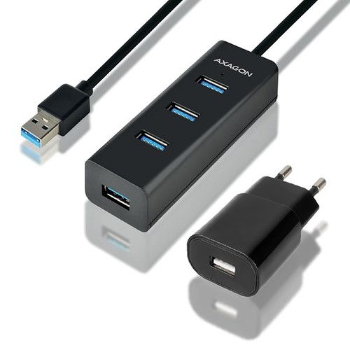 AXAGON Charging Hub HUE-S2BP 4x USB, 1.2m Cable, MicroUSB Charging