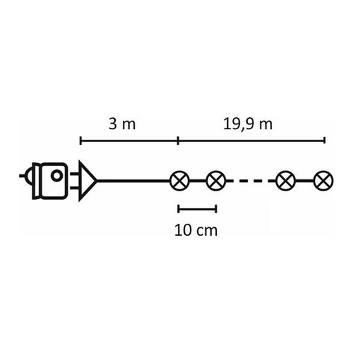 Christmas Lights LED Bulinex 200L 19.9 m, colour changing, indoor/outdoor, warm/cool white