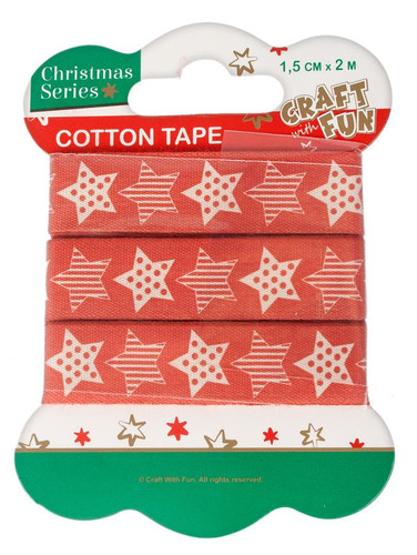 Christmas Decorations Cotton Tape 1.5cm x 2m