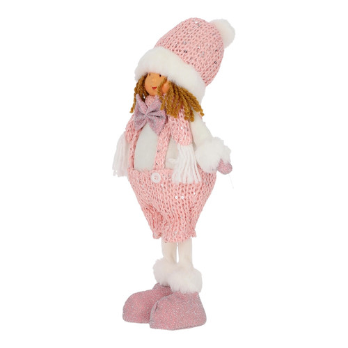 Decorative Figure Boy Christmas 38cm, pink