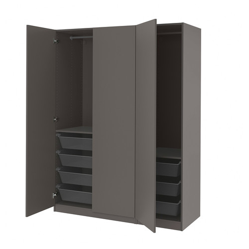 PAX / FORSAND Wardrobe, dark grey/dark grey, 150x60x201 cm