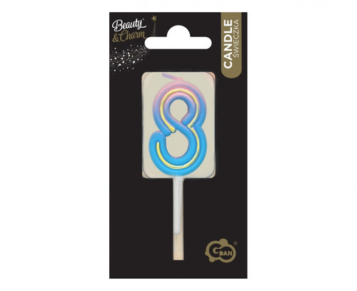 Birthday Candle 8 Neon 4cm