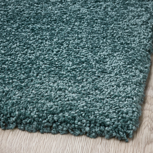 HOTELLRUM Rug, high pile, blue/green white, 160x230 cm