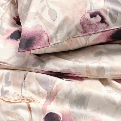 LÖNNHÖSTMAL Duvet cover and 2 pillowcases, multicolour/floral pattern, 200x200/50x60 cm